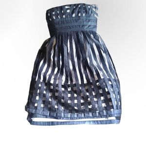 Cynthia Steffe Black & White Striped Strapless Dress 10